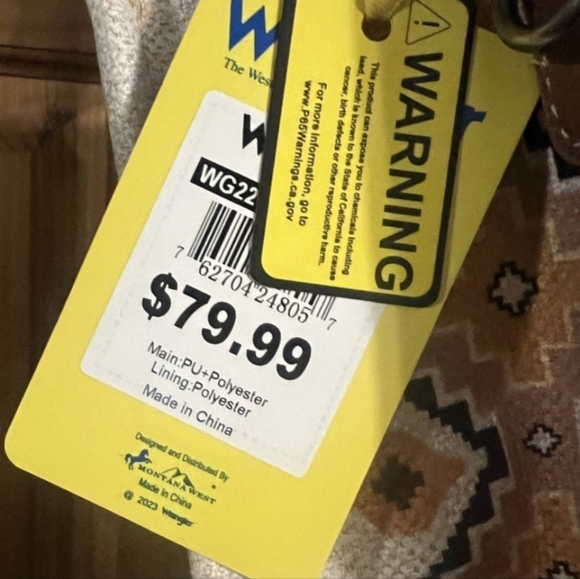 Wrangler Blue & Brown Geometric Purse Tote Bag Aztec Southwestern Style - Picture 5 of 7